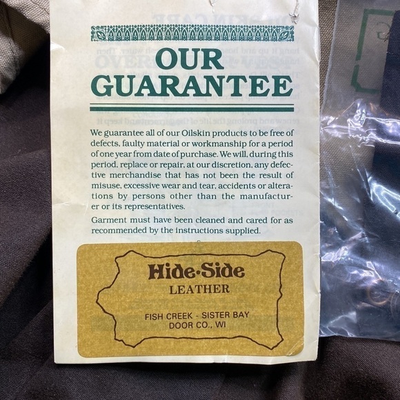 Outback Trading Company Brown Oilskin Leather Duster Jacket Small Western - Picture 13 of 16